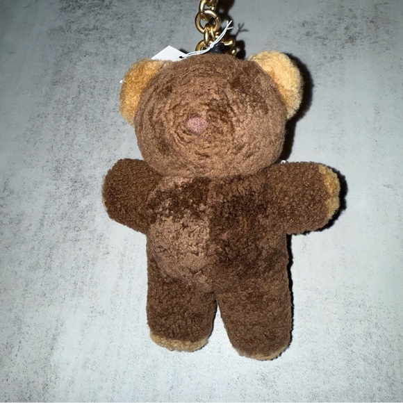 COACH Teddy Bear Plushie Bag Charm In Shearling - Picture 7 of 7